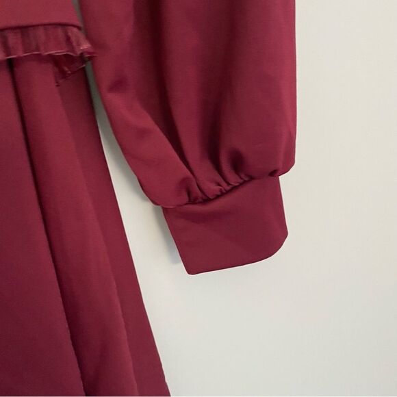 Scarlet Darkness Sweetheart Neck Frill Trim Lace Up Dress Whimsigoth Goth - Picture 2 of 7